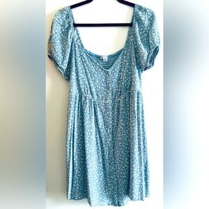 Blue floral mini dress